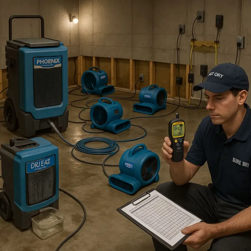 Structural Drying and Dehumidification process in Woodville, OH